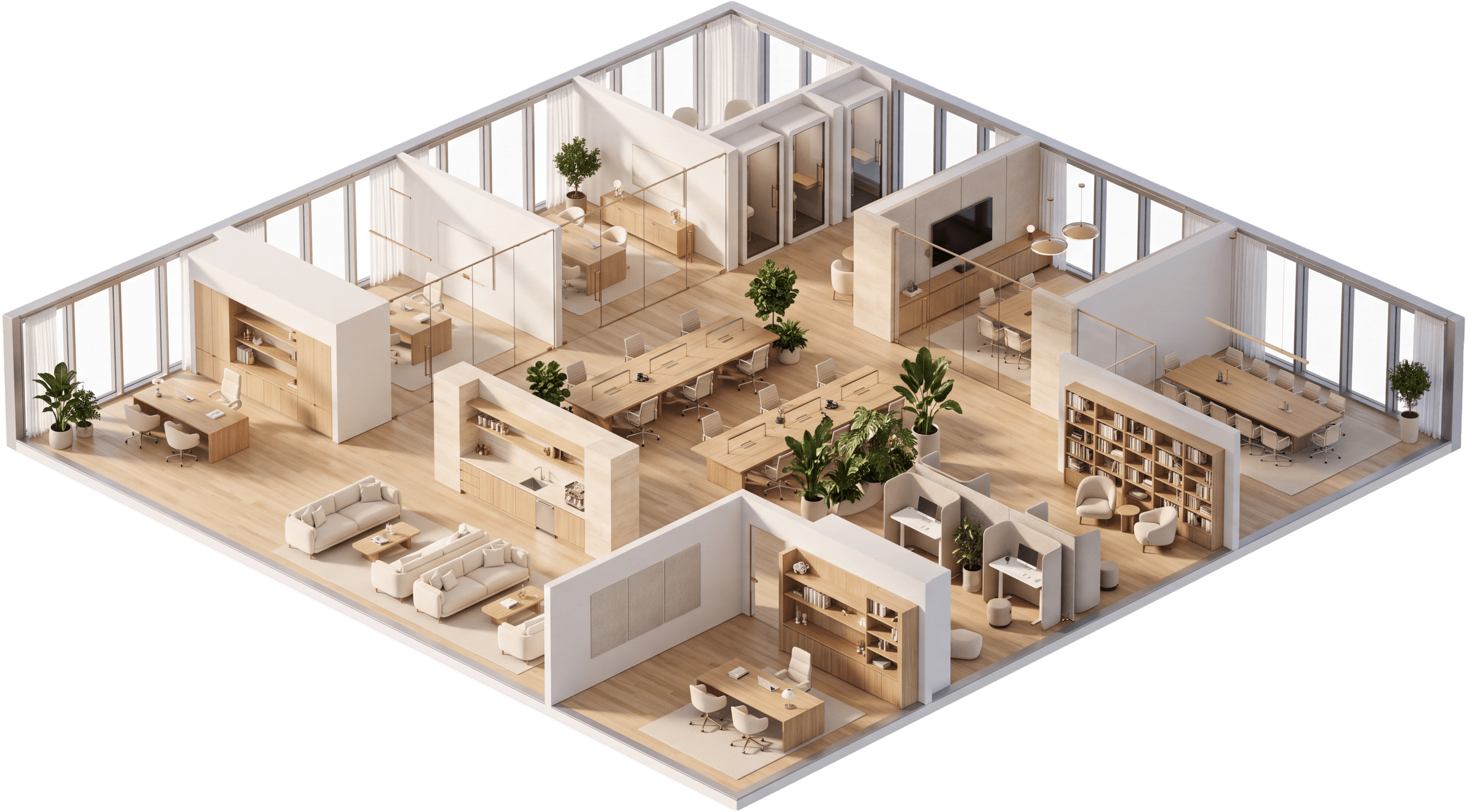 The Crew office floor